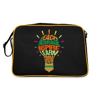 Teach Encourage Inspire Learn Grow - Retro Bag - black/gold - Back