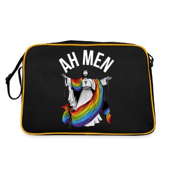 Ah Homme Gay Jésus Cadeau Gay - Sac Retro - noir/or - Dos