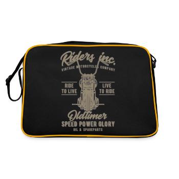 Chopper Bobber moto . Motocyclistes . Biker - Sac Retro - noir/or - Dos