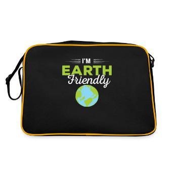 Je suis un environnement respectueux de la Terre Énergie renouvelable - Sac Retro - noir/or - Dos