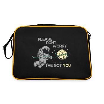 Space Weltraum - Retro Tasche - Schwarz/Gold - Hinten