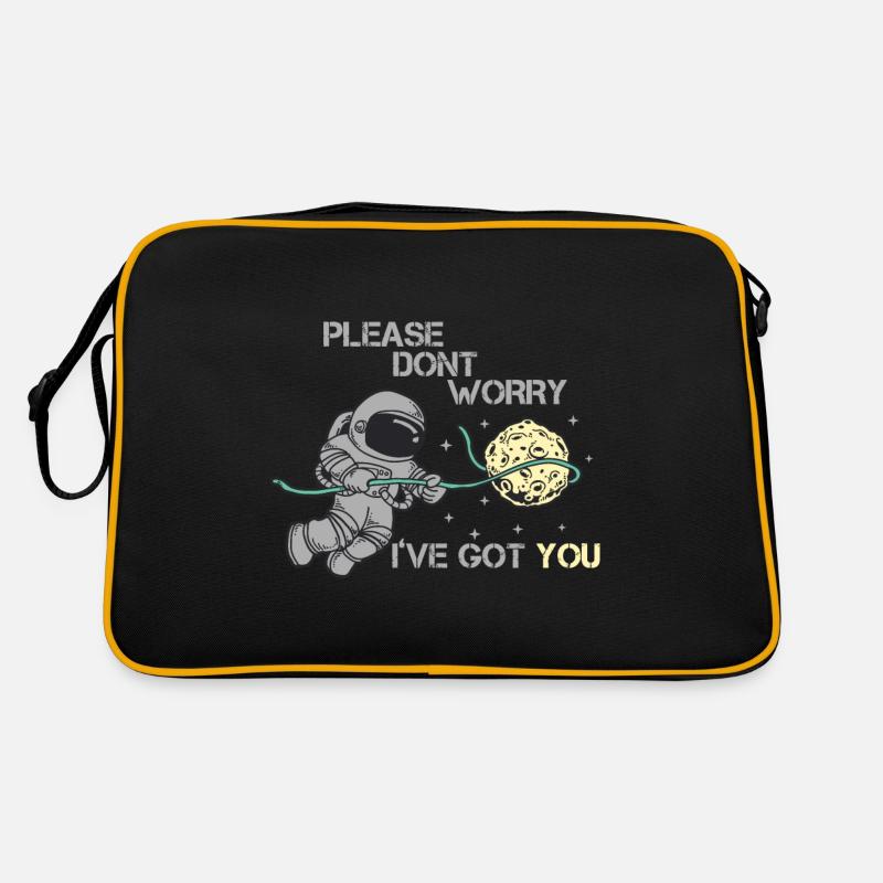 Space Weltraum - Retro Tasche - Schwarz/Gold