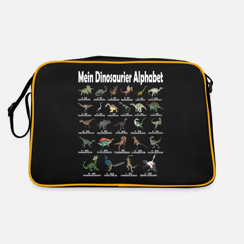 Mein Dinosaurier Alphabet Dino A-Z ABC T-Rex Retro Tasche