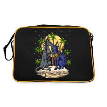 Dieux égyptiens Anubis Bastet - Sac Retro - noir/or - Dos