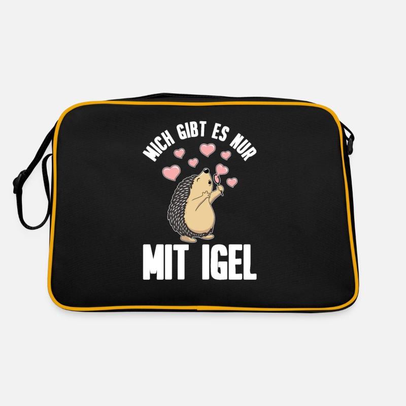 Igel - Retro Tasche - Schwarz/Gold
