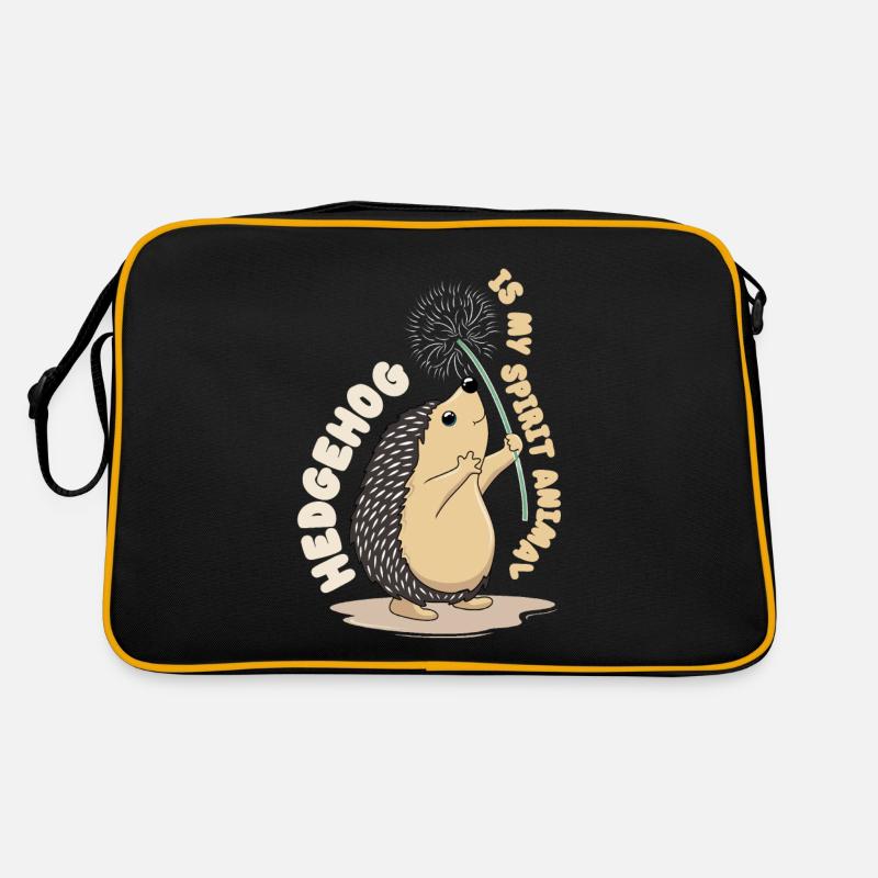 Igel - Retro Tasche - Schwarz/Gold