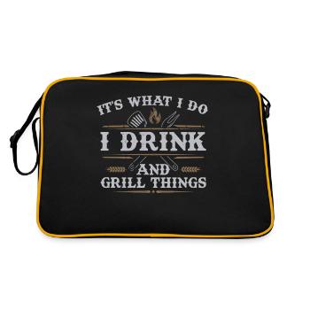 It's What I Do Drink Grill Things Funny BBQ - Retro Bag - black/gold - Back