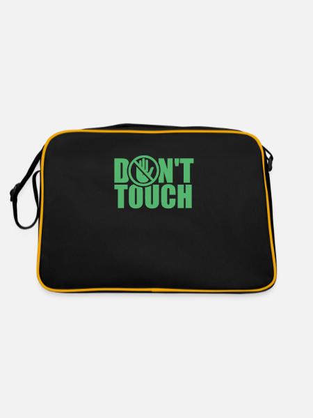 Ne pas toucher les mains chemin doigts Drôle - Sac Retro - noir/or - Dos