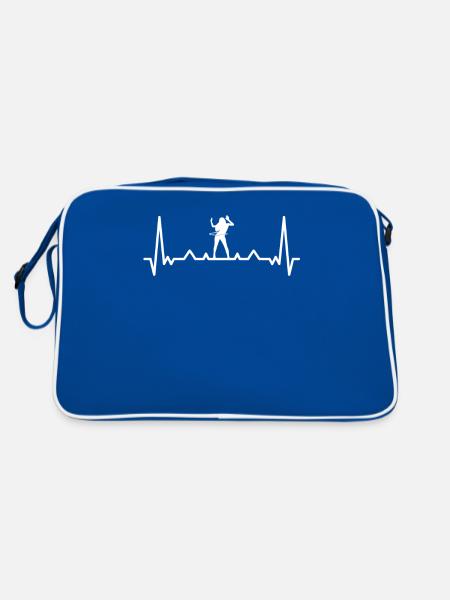 Heartbeat Hoop Hooping Ring Hooper - Retro Bag - blue/white - Back