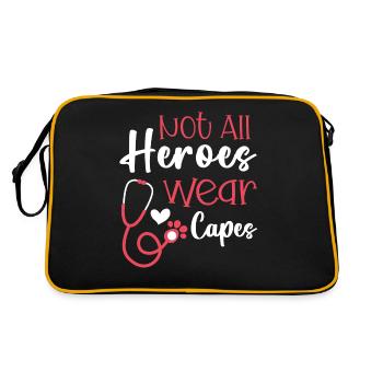 Tierarzt Spruch Lustig Tierarzt Capes - Retro Tasche - Schwarz/Gold - Hinten
