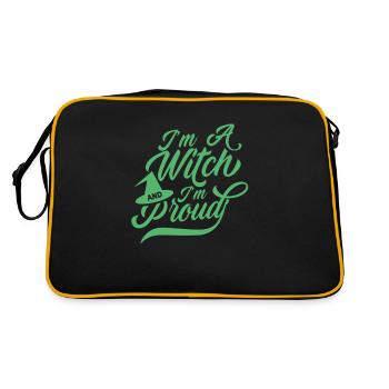 Ich bin eine Hexe und stolz Hexerei Hexen Hexer - Retro Tasche - Schwarz/Gold - Hinten