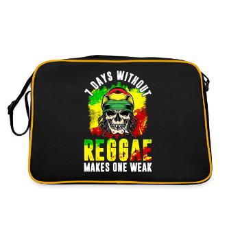 Reggae Dancehall Rasta Rastafari - Sac Retro - noir/or - Dos
