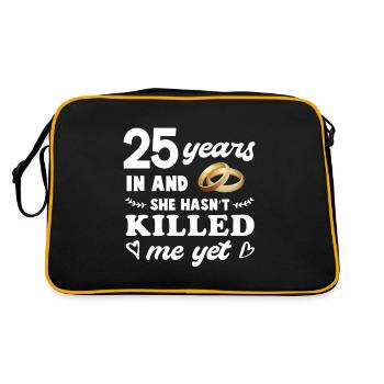 Cadeau de noces d'argent d'anniversaire de mariage 25 ans - Sac Retro - noir/or - Dos