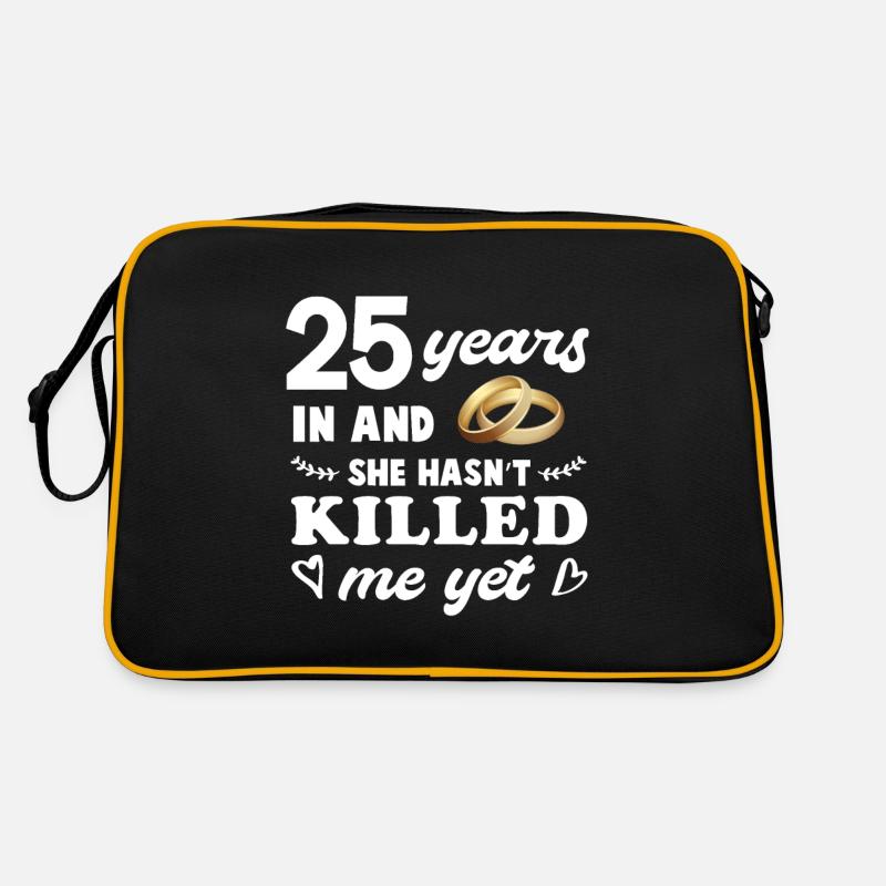 Cadeau de noces d'argent d'anniversaire de mariage 25 ans Sac Retro