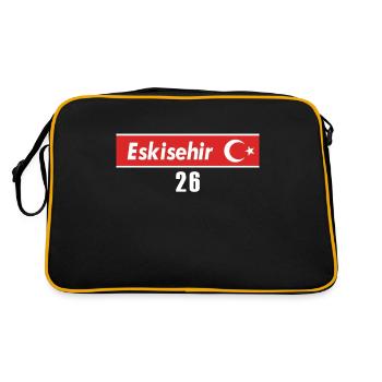 26 Eskisehir Plaque turque en cadeau - Sac Retro - noir/or - Dos