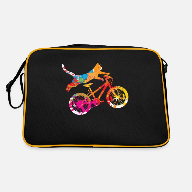 Vintage Cat Bicycle Watercolors Gift Retro Bag