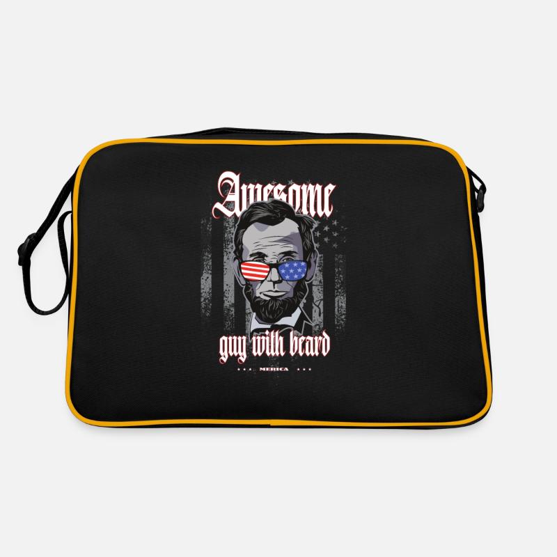 Lincoln HornyType with Beard USA Gift Barber Retro Bag