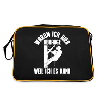 Baumklettern Baumpfleger Arborist Baumkletterer - Retro Tasche - Schwarz/Gold - Hinten