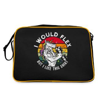 Best Flex Gewichtheben Lustig Flexing Muskeln Gesc - Retro Tasche - Schwarz/Gold - Hinten