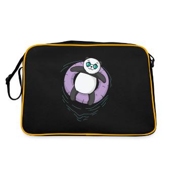Panda chilling - Retro Bag - black/gold - Back