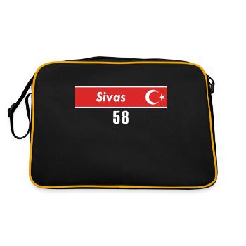 58 Plaque d’immatriculation turque de Sivas en cadeau - Sac Retro - noir/or - Dos