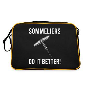 Funny sommelier Sommeliers make it better Wei - Retro Bag - black/gold - Back