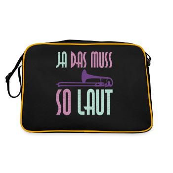 Posaune - Retro Tasche - Schwarz/Gold - Hinten