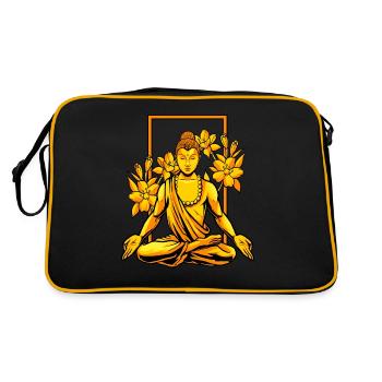 Buddha Buddhist Buddhism - Retro Bag - black/gold - Back
