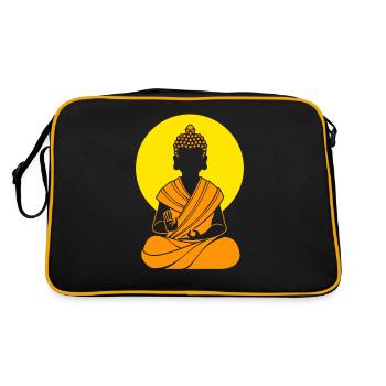 Buddha Buddhist Buddhism - Retro Bag - black/gold - Back
