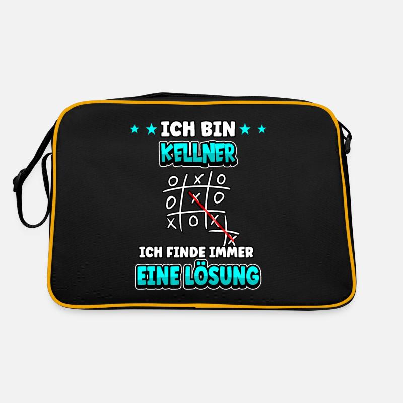 Ich bin Kellner ich finde immer eine Lösung Retro Tasche