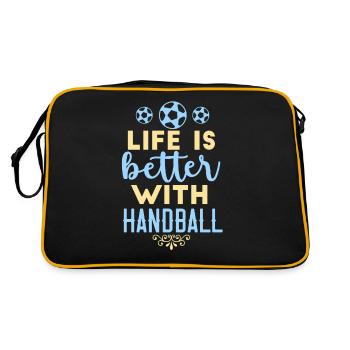 La vie est meilleure avec le gardien de handball Deutschla - Sac Retro - noir/or - Dos