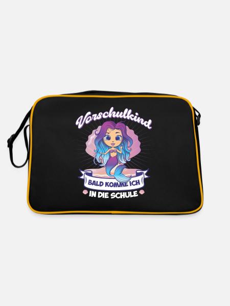 Vorschüler Einschulung Vorschulkind Geschenk - Retro Tasche - Schwarz/Gold
