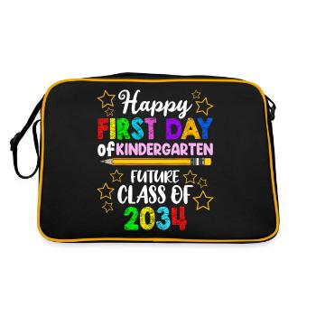 Hello Kindergarten First Day Of Kindergarten - Sac Retro - noir/or - Dos