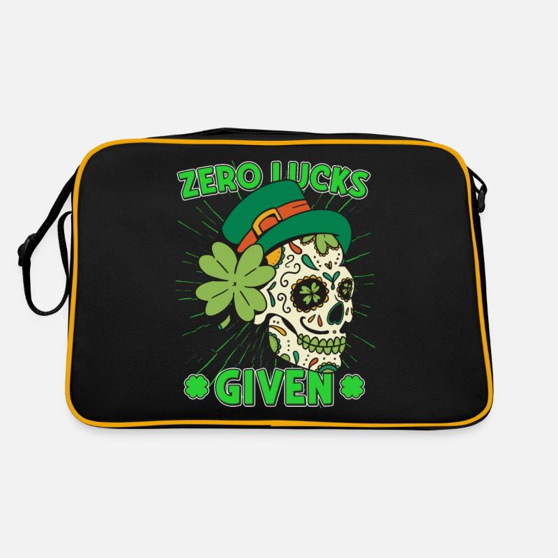 Zero Lucks Given Mardi Gras Skull st patricks day Retro Tasche