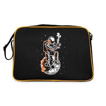 Astronaute Avec Une tasse de café Amant - Sac Retro - noir/or - Dos