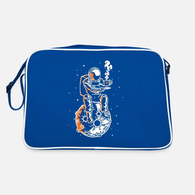 Astronaut Mit Einer Tasse Tee Kaffee Liebhaber Retro Tasche