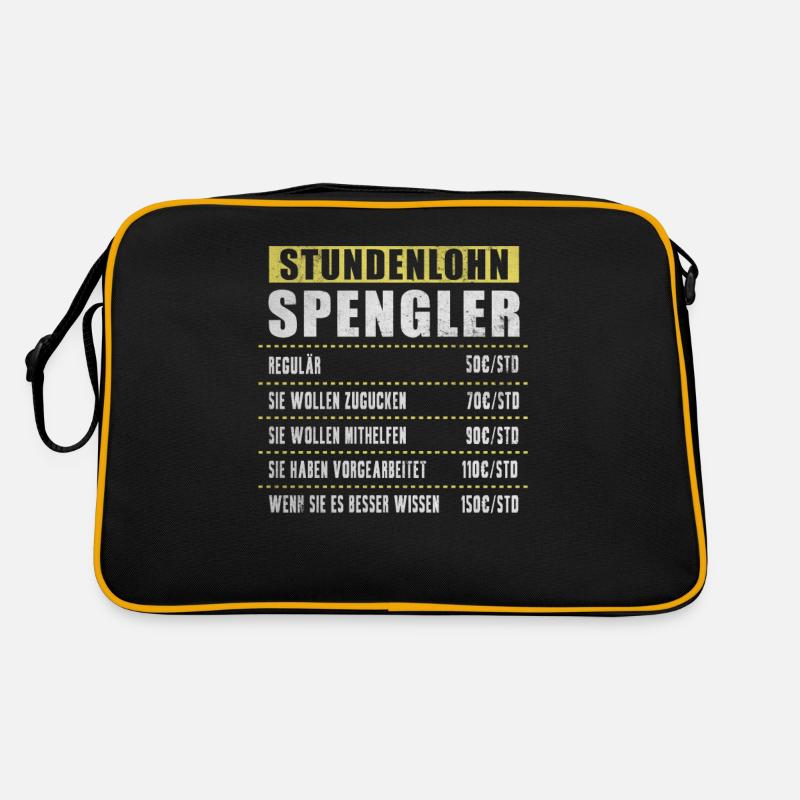 Stundenlohn Spengler Retro Tasche