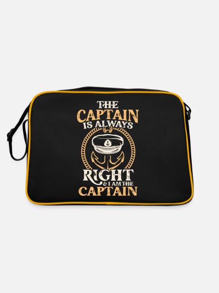 Yacht Boot Segeln Bootsbesitzer - Retro Tasche - Schwarz/Gold - Hinten