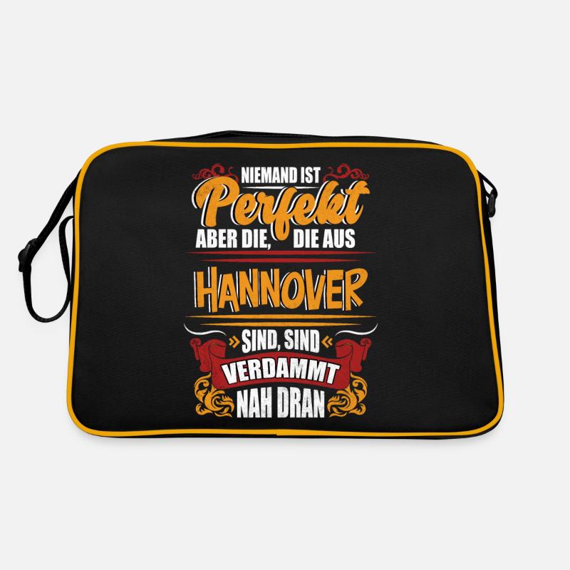 Hannover Spruch - Retro Tasche - Schwarz/Gold