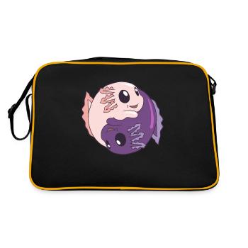 Yin Yang Axolotls Kawai Axolotl Zen Meditation Yog - Retro Bag - black/gold - Back