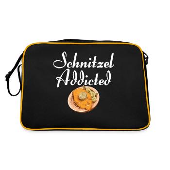 Schnitzel Addicted - Retro Tasche - Schwarz/Gold - Hinten