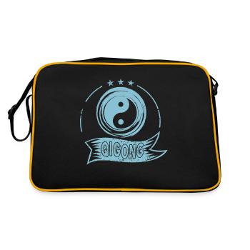 Qigong Chigong Traditionalle Chinesische Meditatio - Retro Tasche - Schwarz/Gold - Hinten