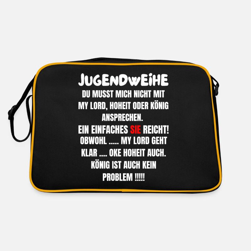 Jugendweihe 2021 | Lustiges Jugendweihe Geschenk - Retro Tasche - Schwarz/Gold