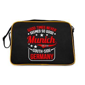 München - Retro Tasche - Schwarz/Gold - Hinten