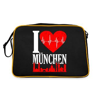 München - Retro Tasche - Schwarz/Gold - Hinten