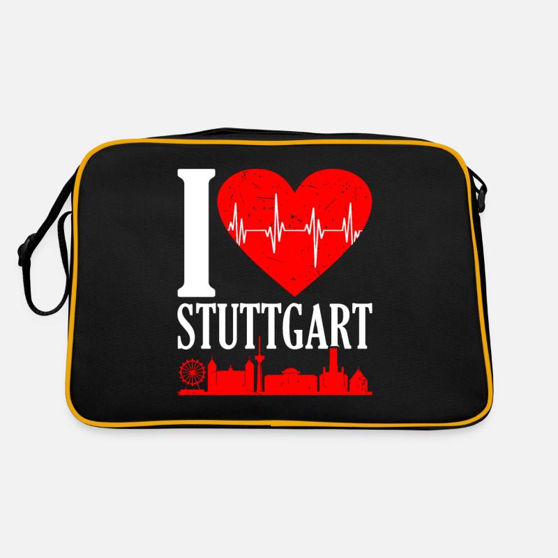 Stuttgart - Retro Tasche - Schwarz/Gold