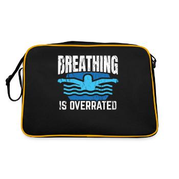 Swimmer Swim Coach Breathing Is Overrated - Retro Bag - black/gold - Back