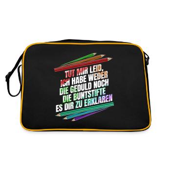 Nicht die Buntstifte um es dir zu erklären - Retro Tasche - Schwarz/Gold - Hinten