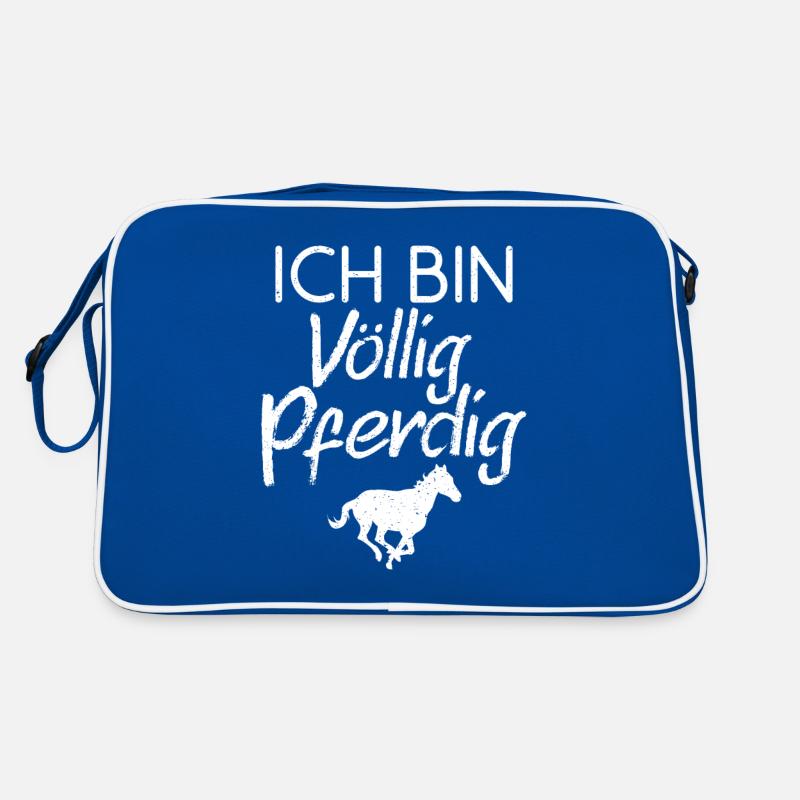 Ich bin völlig Pferdig Retro Tasche