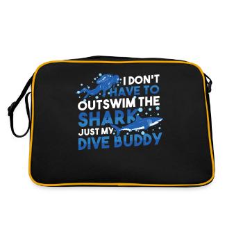 Tauchen - Retro Tasche - Schwarz/Gold - Hinten